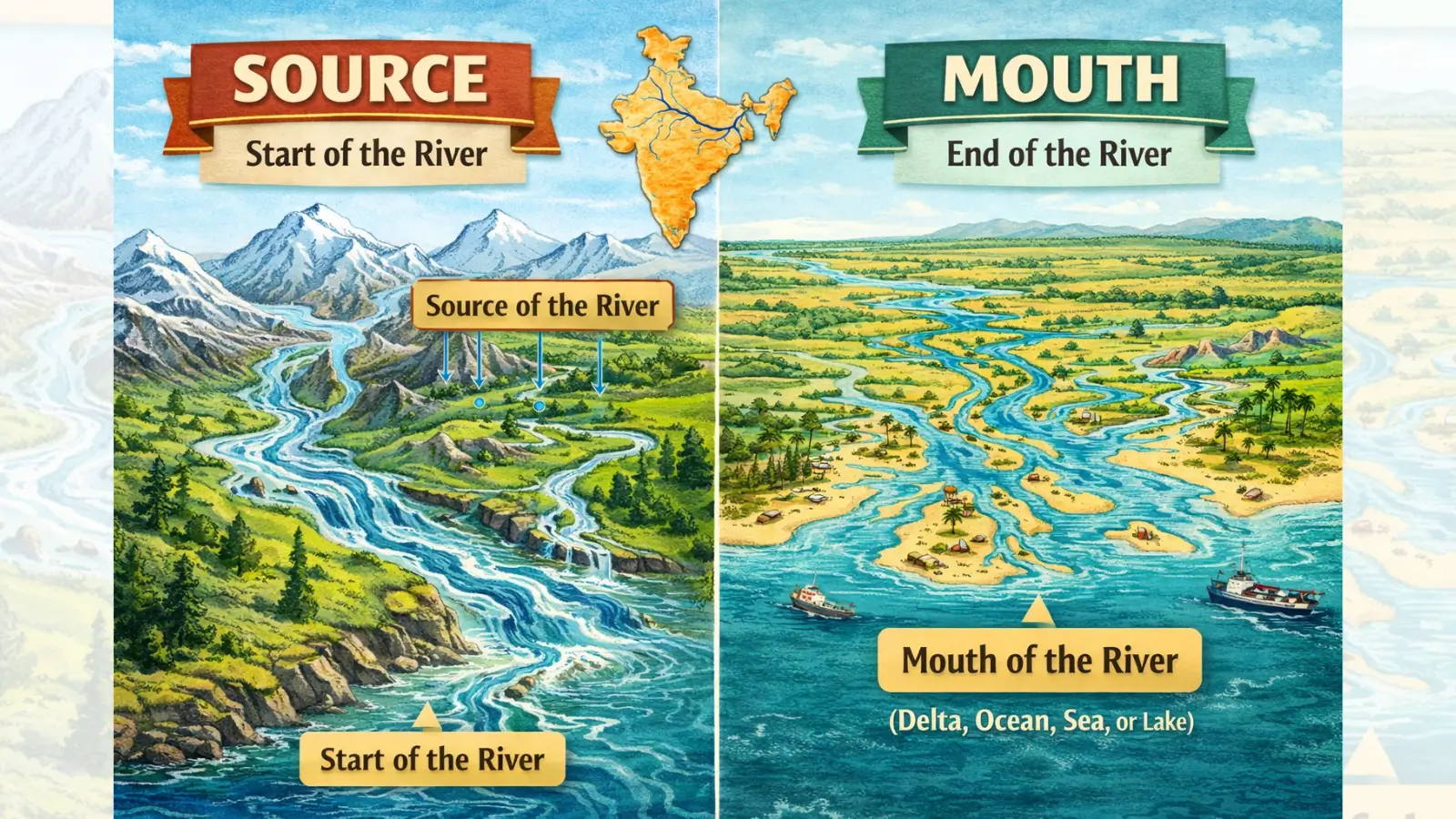 River source and River mouth - basic concepts explained
